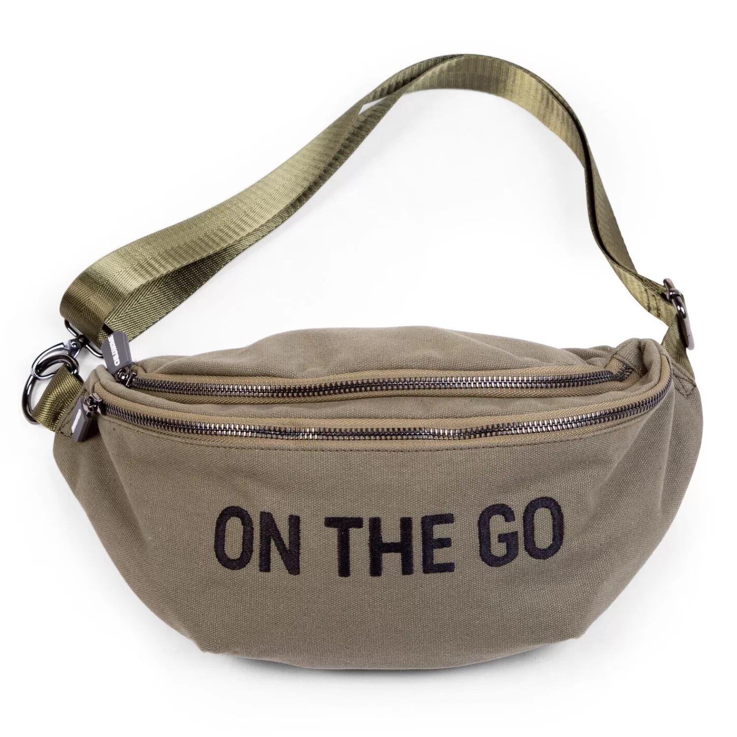Sacs Banane | BÉABA Banana Bag On The Go Sac De Hanche - Toile - Kaki Black/gold