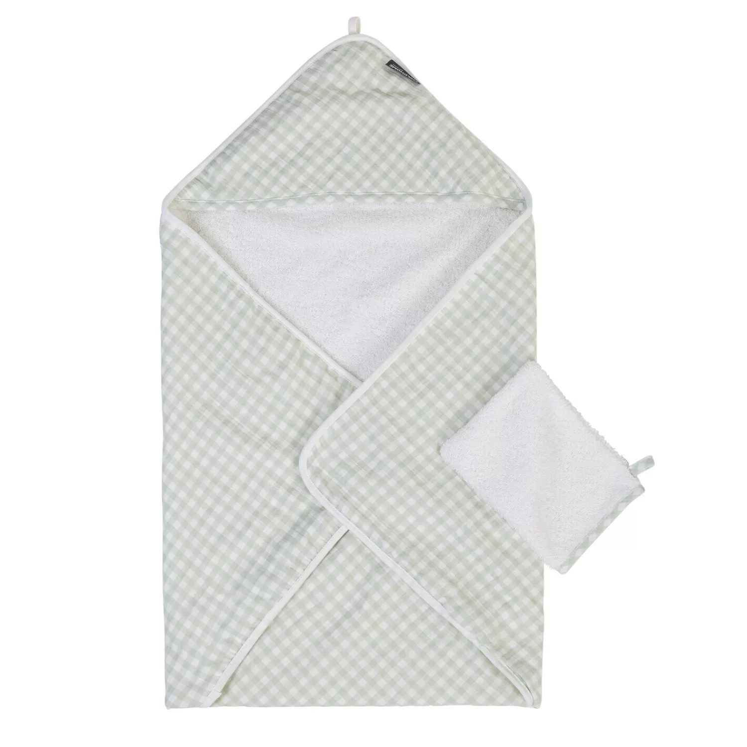 Capes De Bain | BÉABA Cape De Bain + Gant - 80x80 Cm - Jersey - Forêt - Mousseline Beige