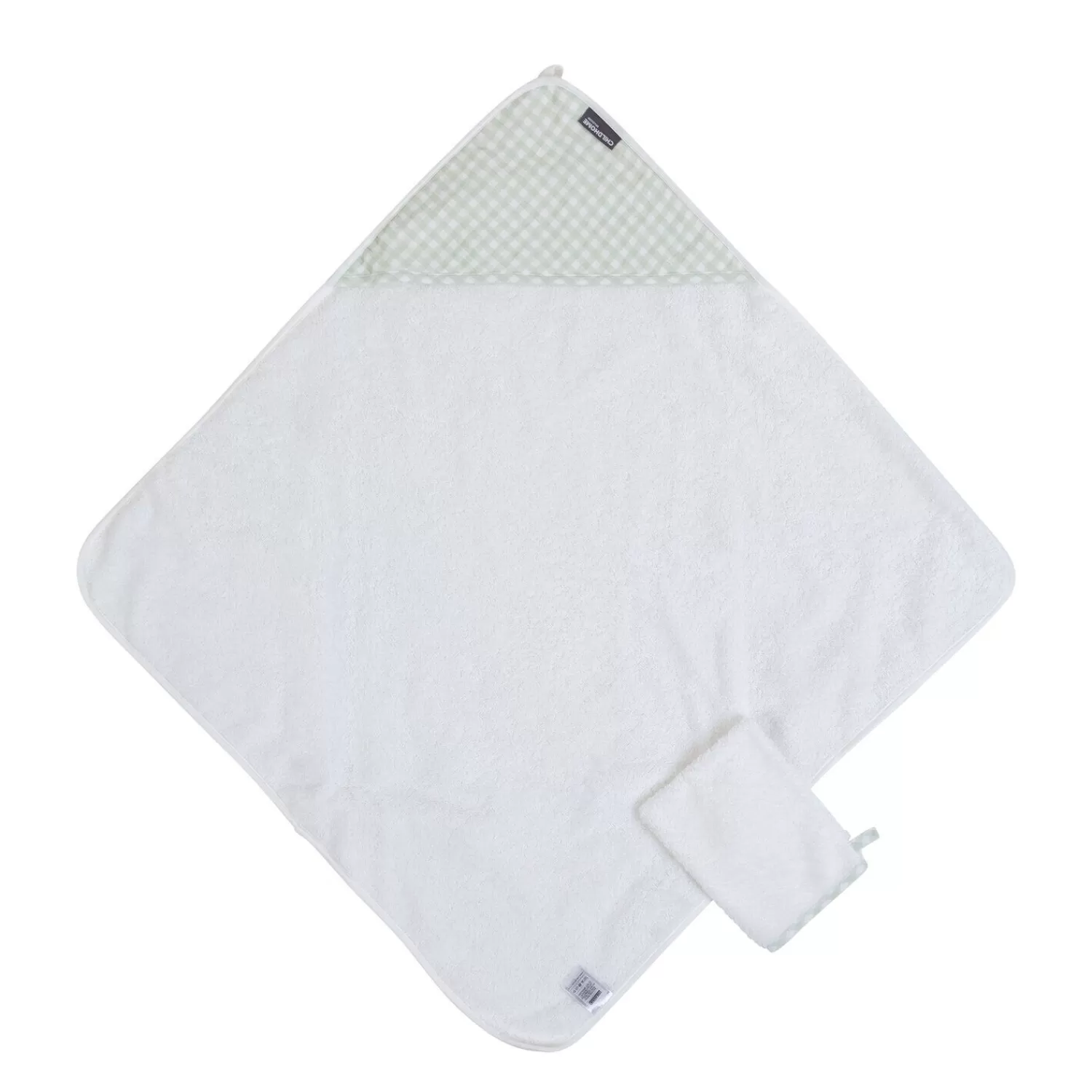 Capes De Bain | BÉABA Cape De Bain + Gant - 80x80 Cm - Jersey - Forêt - Mousseline Beige
