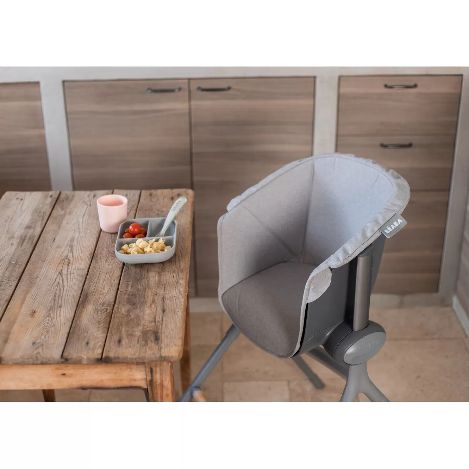 Chaises Évolutives | BÉABA Coussin d'assise Junior pour Chaise Haute Up and Down Gris Grey