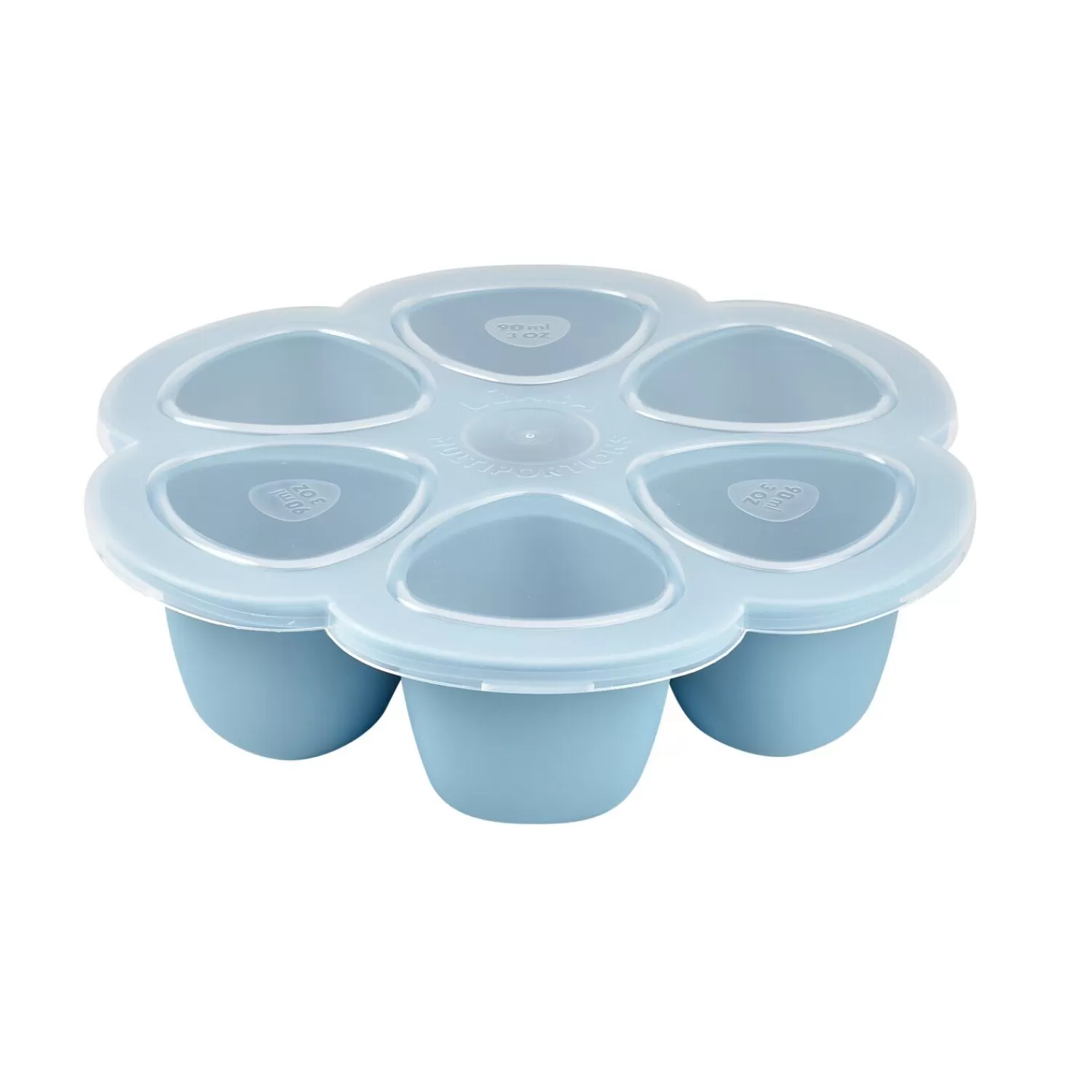 Goûter Sain | Couverts Vaisselle Et Bavoirs | BÉABA Moule multiportions silicone 6X90ml Bleu Blue