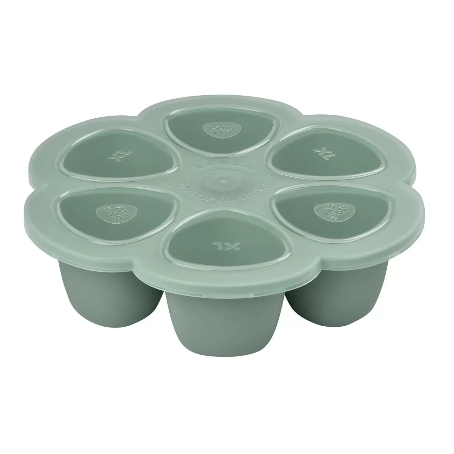 Pots De Conservation | Pots De Conservation | BÉABA Moule multiportions silicone 6X150ml Vert sauge Blue