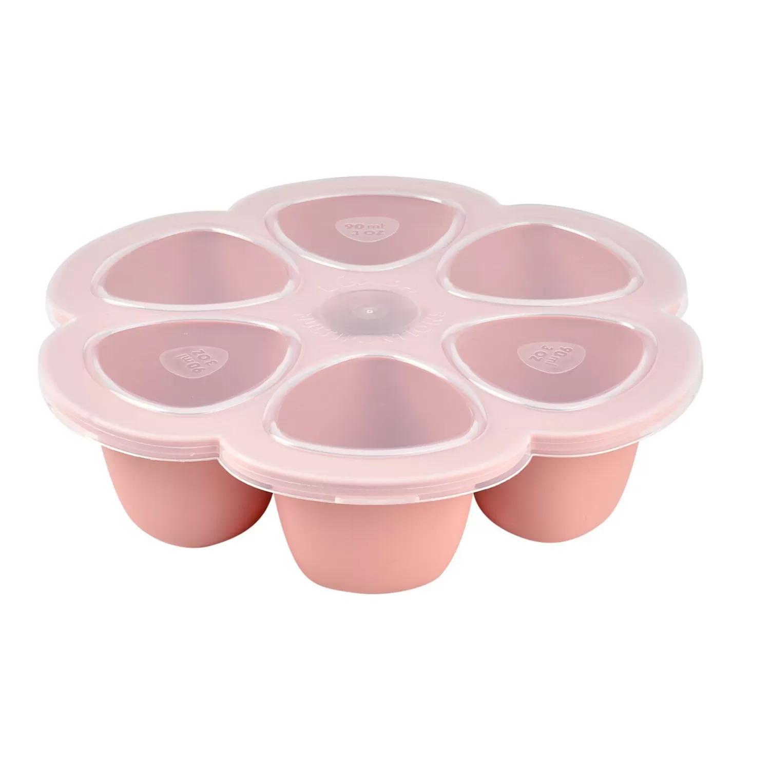 Goûter Sain | Couverts Vaisselle Et Bavoirs | BÉABA Moule multiportions silicone 6X90ml Vieux Rose Blue